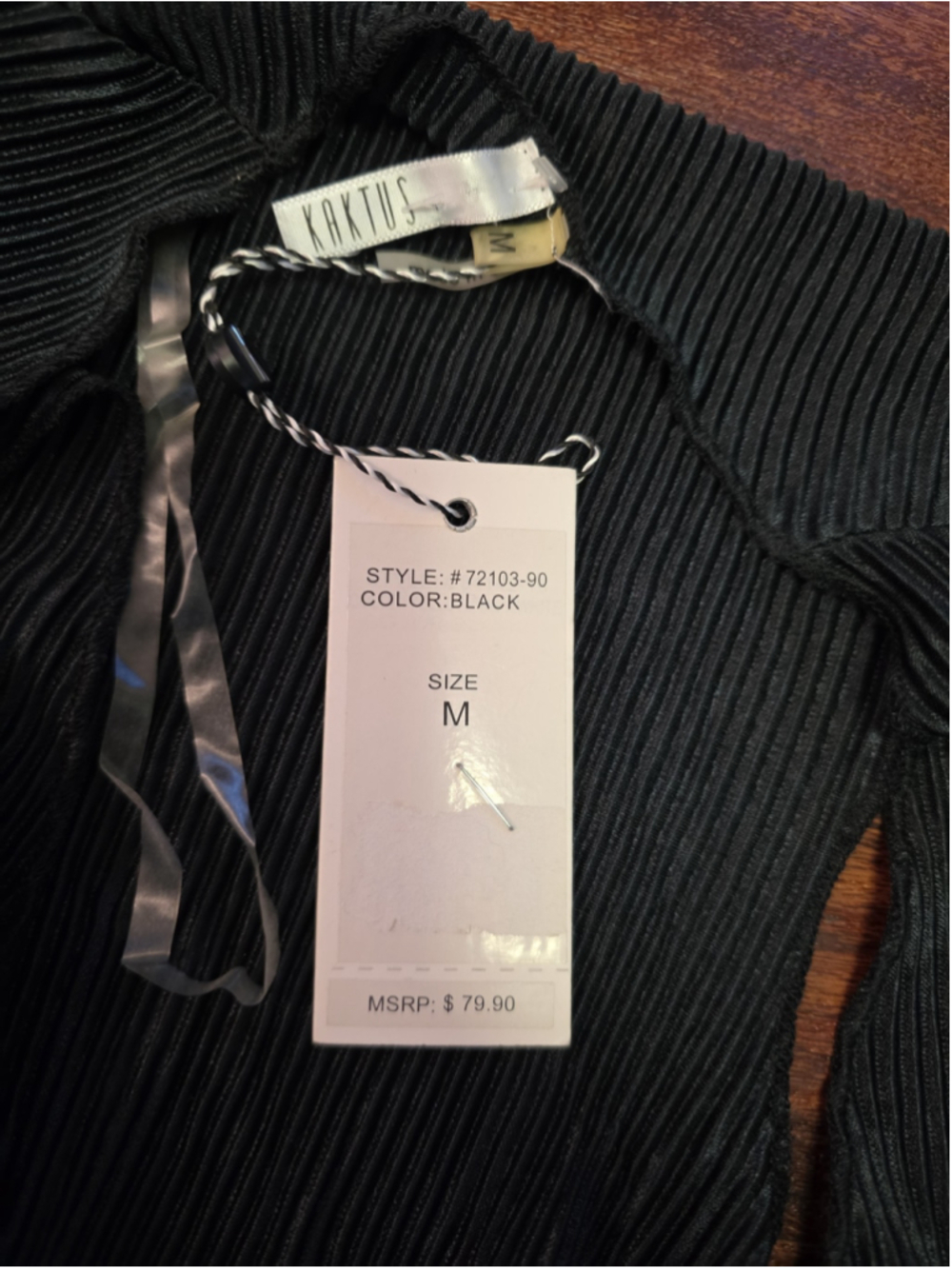 Kaktus Black Long Shawl Cover-up NWT size medium - Picture 5 of 5
